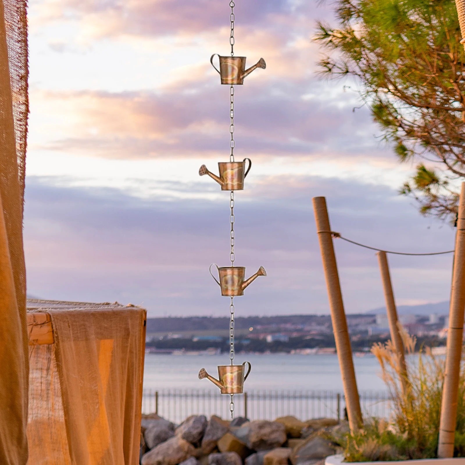 Rain Chains Replace Metal Rainwater Catcher Chain for Awnings Backyard Sheds Home Garden Decoration Roofs Functional