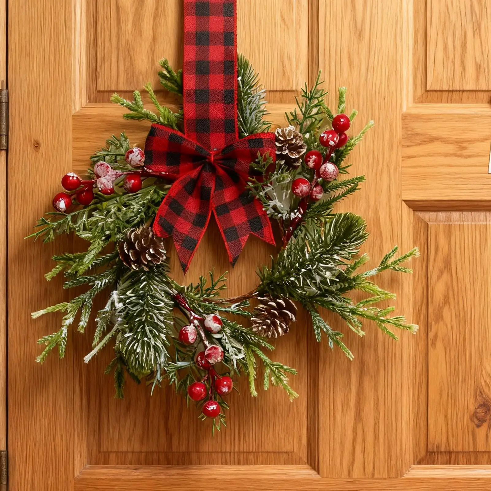 Cabinet Wreaths Garland Ornaments With Bow Small Christmas Wreath For Window Door Front Garage Harvest Table Valentines