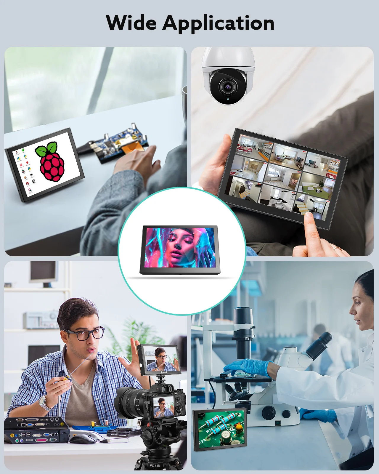 Eyoyo ̴  ޴ HDMI , VGA BNC Ʈ, IPS ȭ, Ȩ ,  ,  ڵ ĸ麸 ÷, 5 ġ