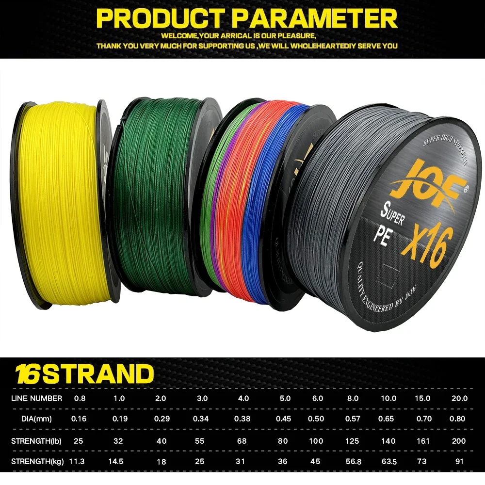 16 Strands Braided Fishing Line 300M 500M 25-161LB Carp Fishing Supplies 16X Multifilament Pe Line For All Water fishing line,fishing tackle