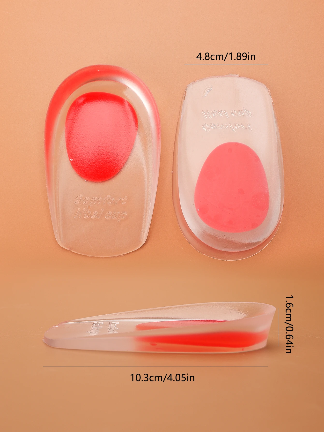 Silicone insole heel pad for male and female bone spurs to protect the heel, relieve soft pain, and relieve stress. Heel pad