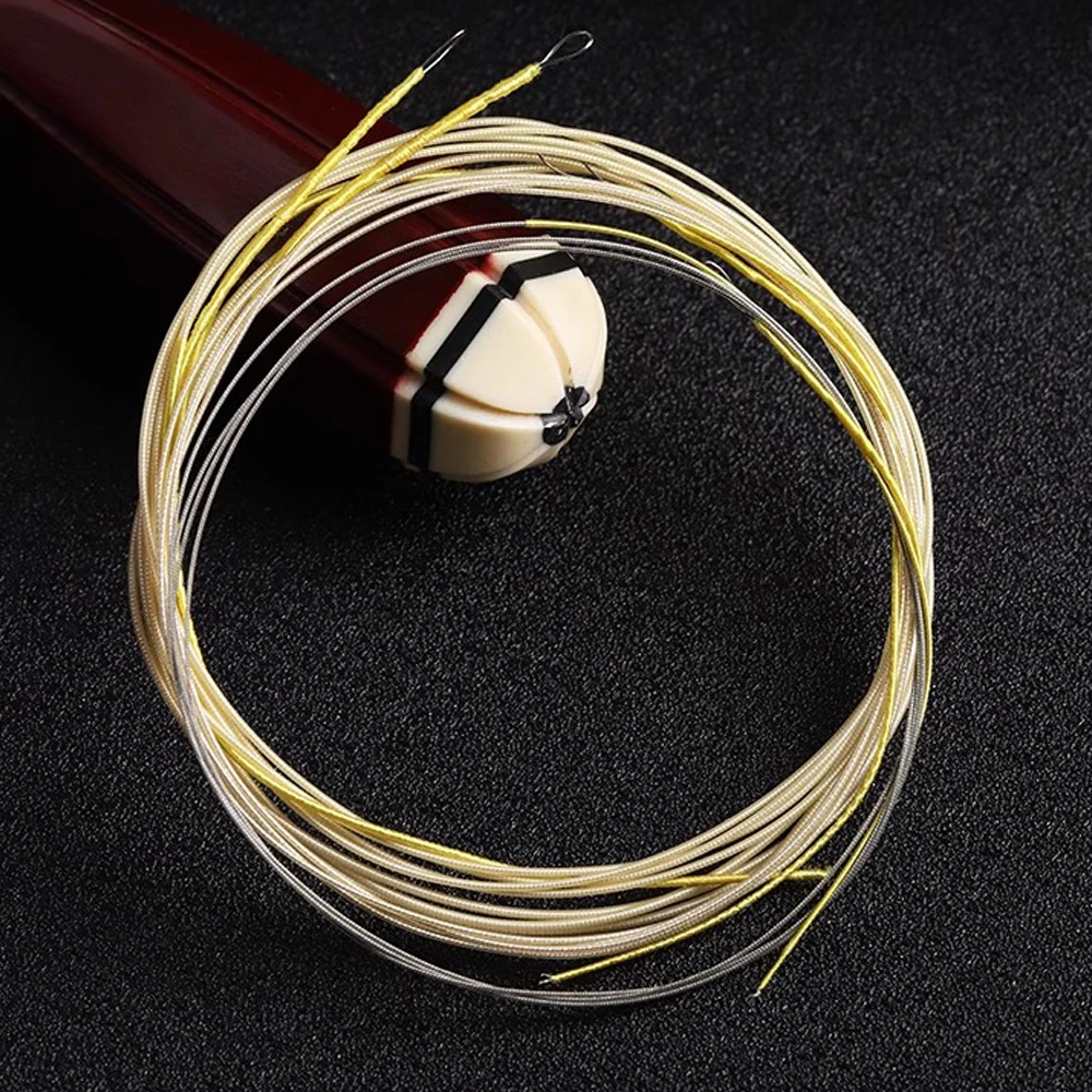 5 Sets Alice AT48 High carbon steel rope core silver plated copper Golden Multi-layer Nano Coating Nylon winding Pipa Strings