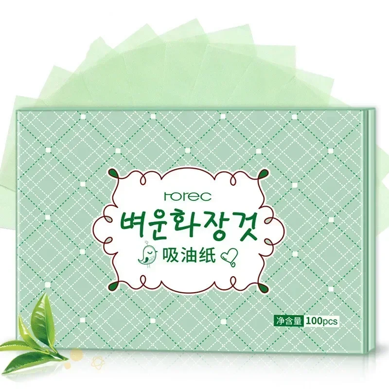 100sheets/pack Green Tea Facial Oil Blotting Sheets Paper Cleansing Face Oil Control Absorbent Paper Beauty makeup tools