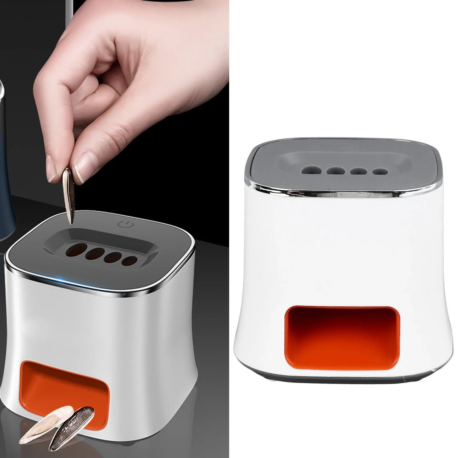 D2 White Automatic Melon Seed Peeling Machine USB Automatic Seeds Sheller Opening Tool Sunflower Seeds Peeler Kitchen Gadgets