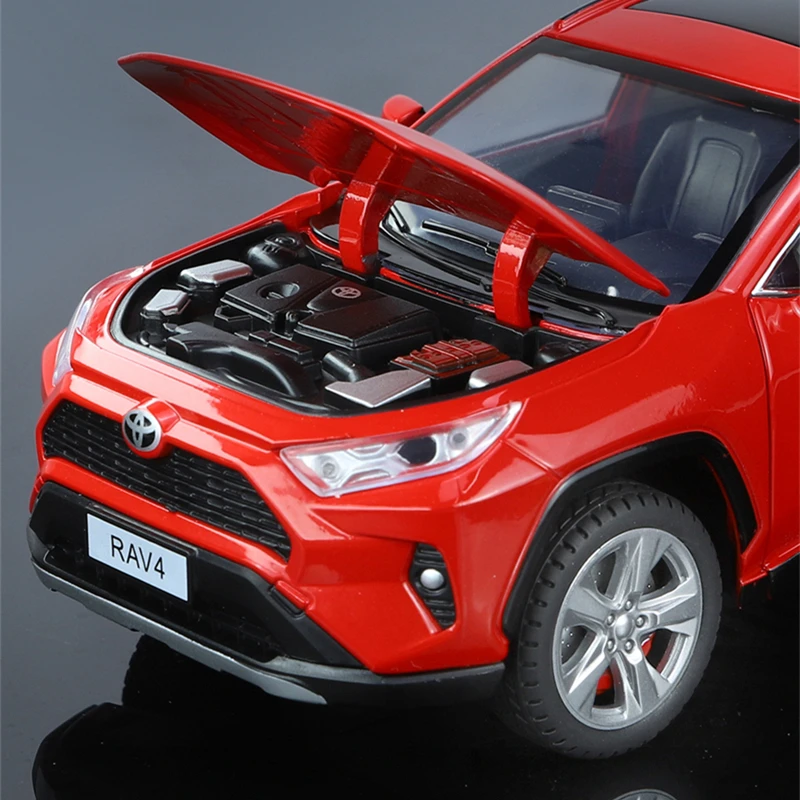 1:24 toyotas rav4 suv legierung auto modell druckguss metall spielzeug fahrzeuge auto modell sound und lichts imulations sammlung kinder geschenk