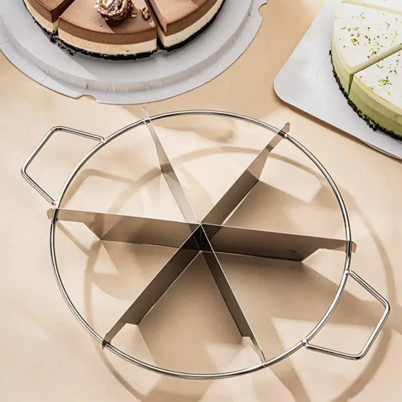 Stainless Steel Cake Divider 6/7/8 Divisions Pizza Cutter Cheesecake Slicer Round Pastry Cheese Pizza Cutting Press Machine Tool