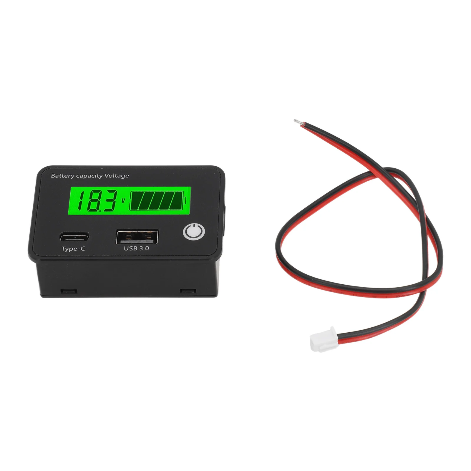 

DC8-30V Lead-Acid Ternary Lithium Battery Capacity Indicator LCD Screen For Car Motorcycle USB And Tpye-C Ports