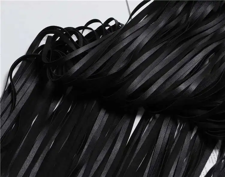 LANMREM Basics PU Leather Skirt Women Belt Black Color High Street Decoration Full Tassels Skirts Female New Fashion 2DC1326 25 Scc27c868b18d4d358f81b7184ade78f4W