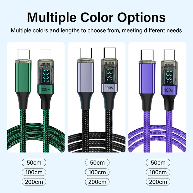 USB-C PD 100W Cable with Digital Display 6