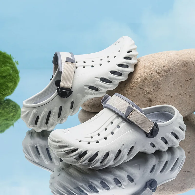 Paul 2025 New White Wave oes Hole oes Carpe Diem Beach oes Soft Bot Sandals Korean Sle Breathable Slip-On EVA