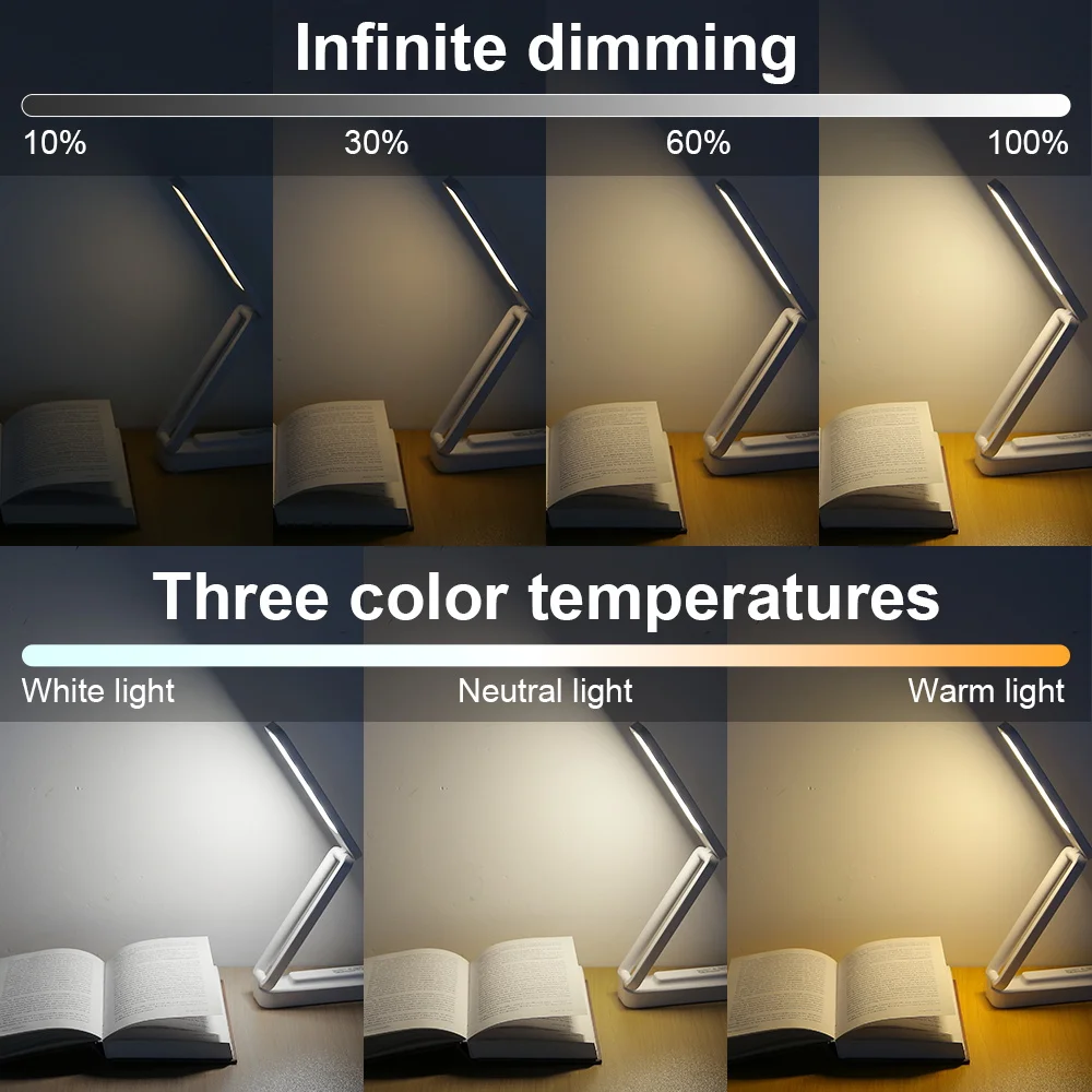 Rechargeable Table Lamp Dimmable Night Light Folding LED Touch Home Dormitory Bedroom Desk Lighting Remote Control wall Led Lamp 6