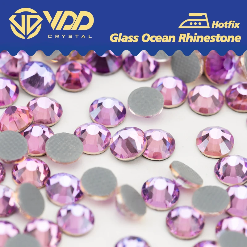VDD 037 Engel Violett SS6-SS30 Hot-Fix Glas Strass Kristall Flatback Strass Steine Für DIY Stoff Dekoration Hochzeit Kleid