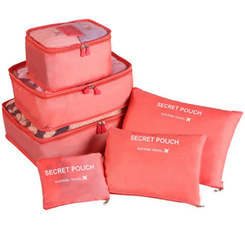 6pcs Set Travel Organizer Storage Bags Suitcase Packing Set Storage