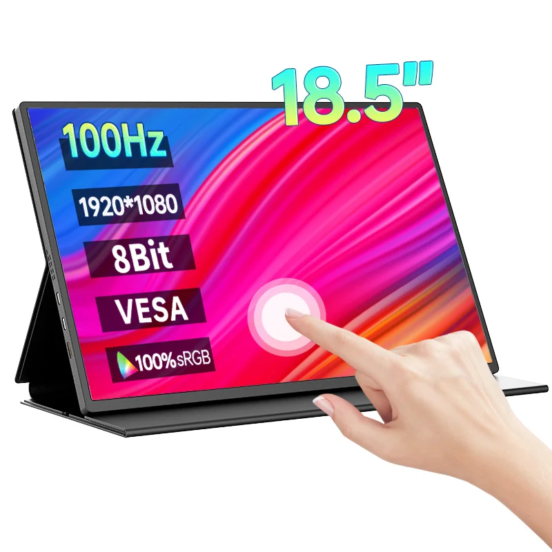 

18.5 Inch 100Hz FHD Portable Monitor 100%SRGB External Display Screen USB C HDMI For Laptop Macbook Phone PC XBox PS4/5 Switch