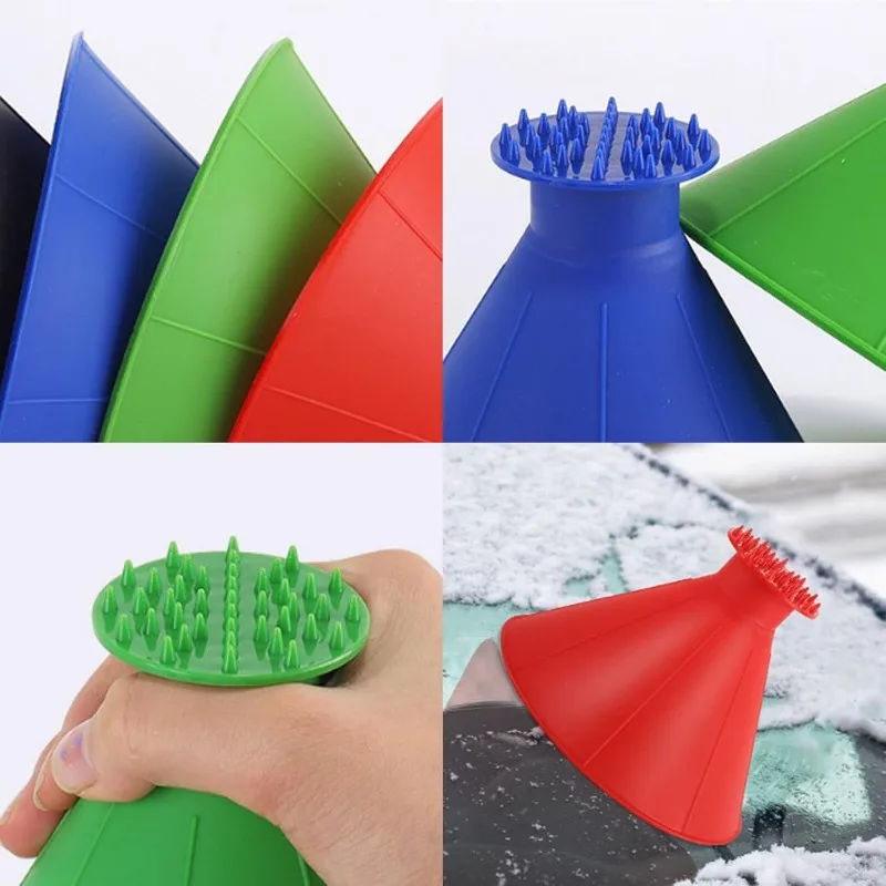 Car Ice Scrape Funnel Auto Window Glass Cleaning Tool Windshield Cleaning Brush Snow Remove Shovel Home Windows Glass Clean Tool