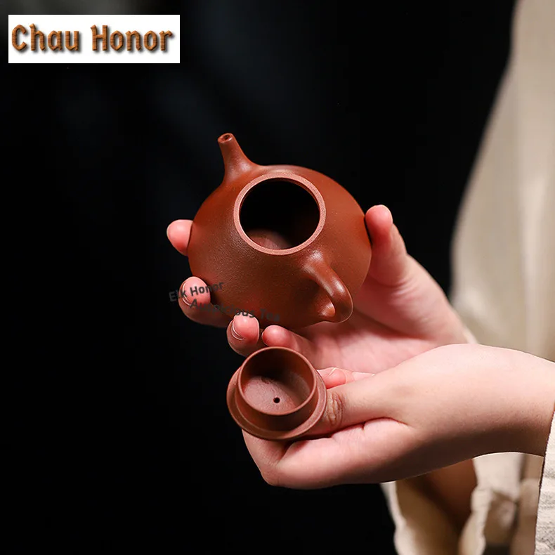 70ml Exquisite Yixing Purple Clay Teapots Handmade Small Capacity Stone Scoop Pot Raw Ore Di Cao Qing Mud Kettle Zisha Tea Set