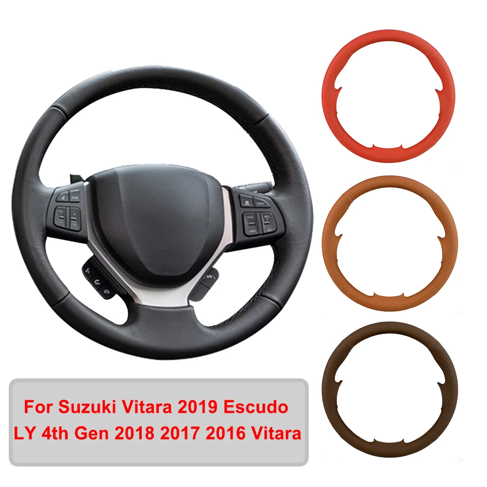 Прошитая вручную искусственная кожа для Suzuki Vitara скускудо LY 4-го поколения витара оплетка рулевого колеса