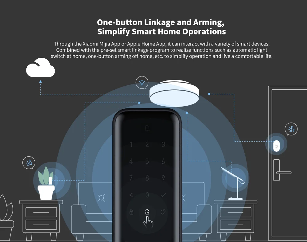 N200 N100 Smart Door Lock Fingerprint Locks For Bluetooth Password NFC Unlock Mi