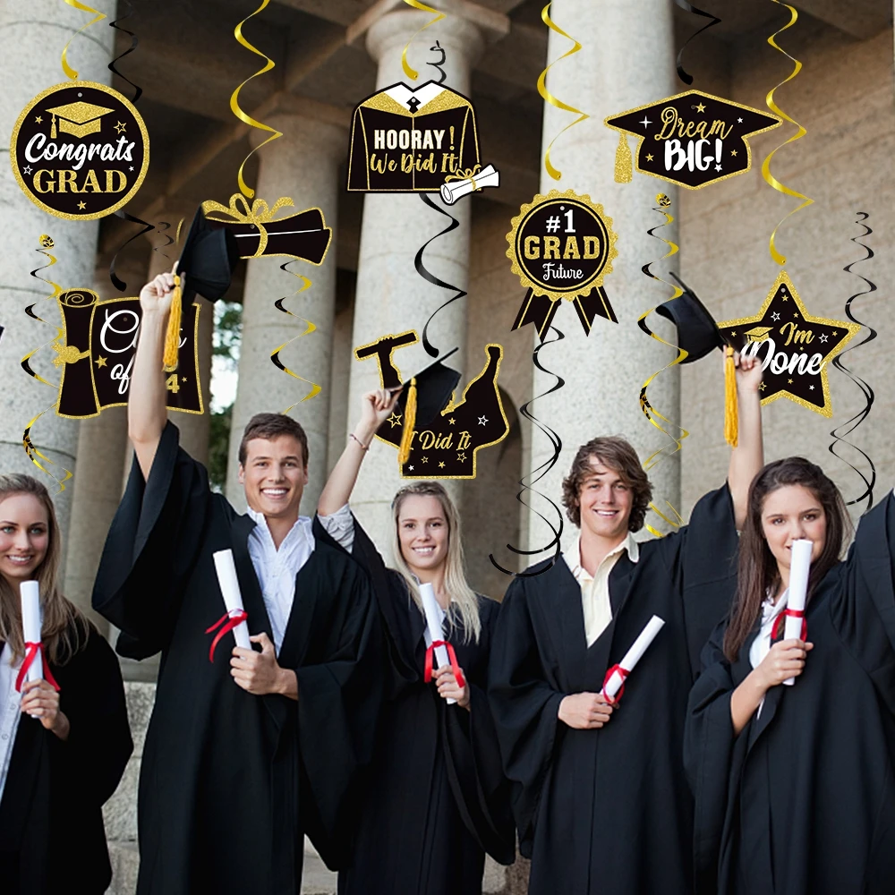 Abschluss saison Thema Party Dekoration Glückwunsch Grad Banner Gläser Kuchen Topper für Abschluss feier Party liefert – Detail 1