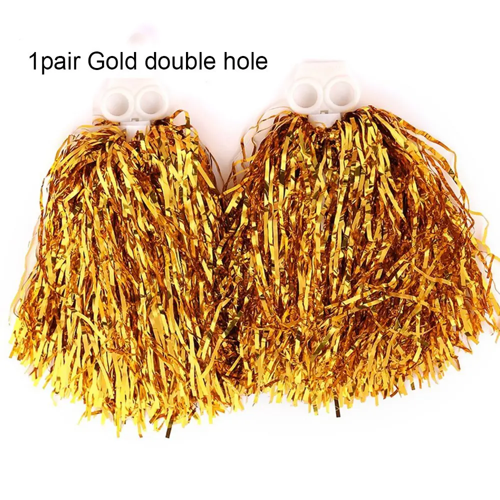 1pc/1pair Game pompoms Plastic handle cheerleading cheering Apply to sports match vocal concert Decorator Purple Blue Green