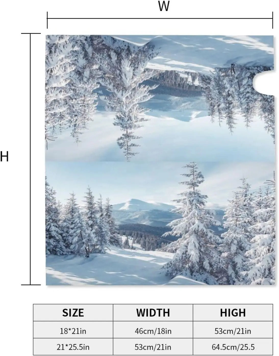 Magnetic Mailbox Cover Pine Trees Covered with White Snow Post Box Cover Wrap Winter Nature Scenery Mountains Print Decoration
