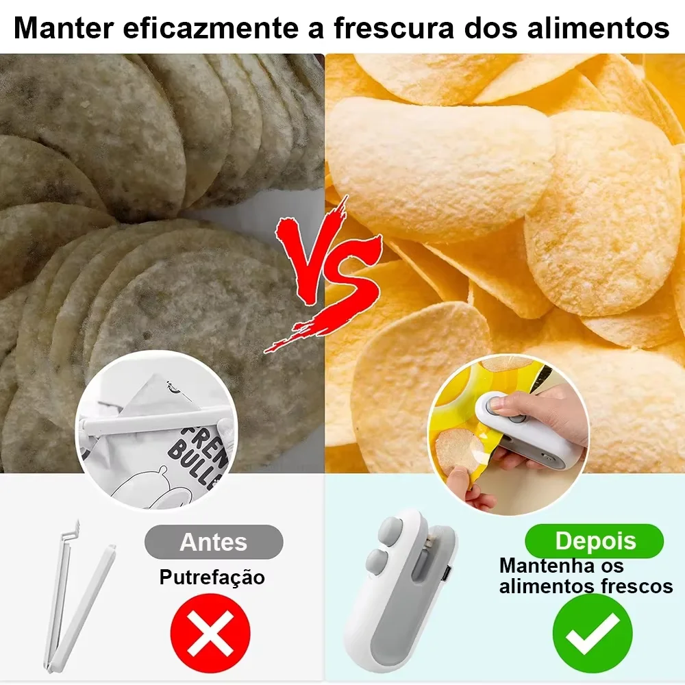 Heat Sealer Mini Heat Bag Sealing Machine Package Sealer Bags Plastic Food Clip Handheld Packaging