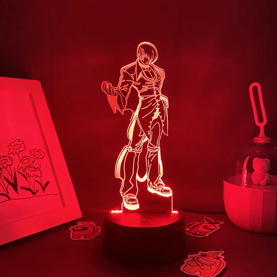 Gioco The King Of Fighters Ori Yagami 3D Led Neon Night Lights Regali Di Compleanno Per Gli Amici Kid Bedroom Decor Vendita Calda Lampada Lava