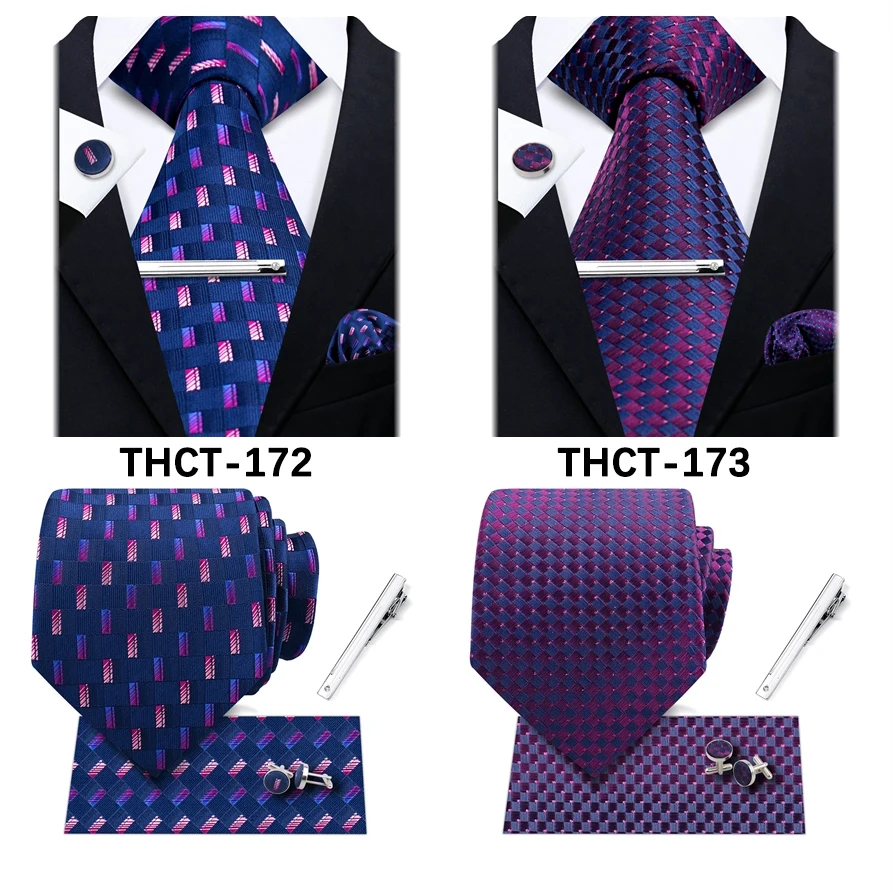 Klassische Krawatten für Männer, grün gestreift, kariert, Krawatte, Herren-Geschenk, Einstecktuch, Manschettenknöpfe-Set, modisches Krawatten-Set, Business-Party-Anzug-Zubehör – Detail 10