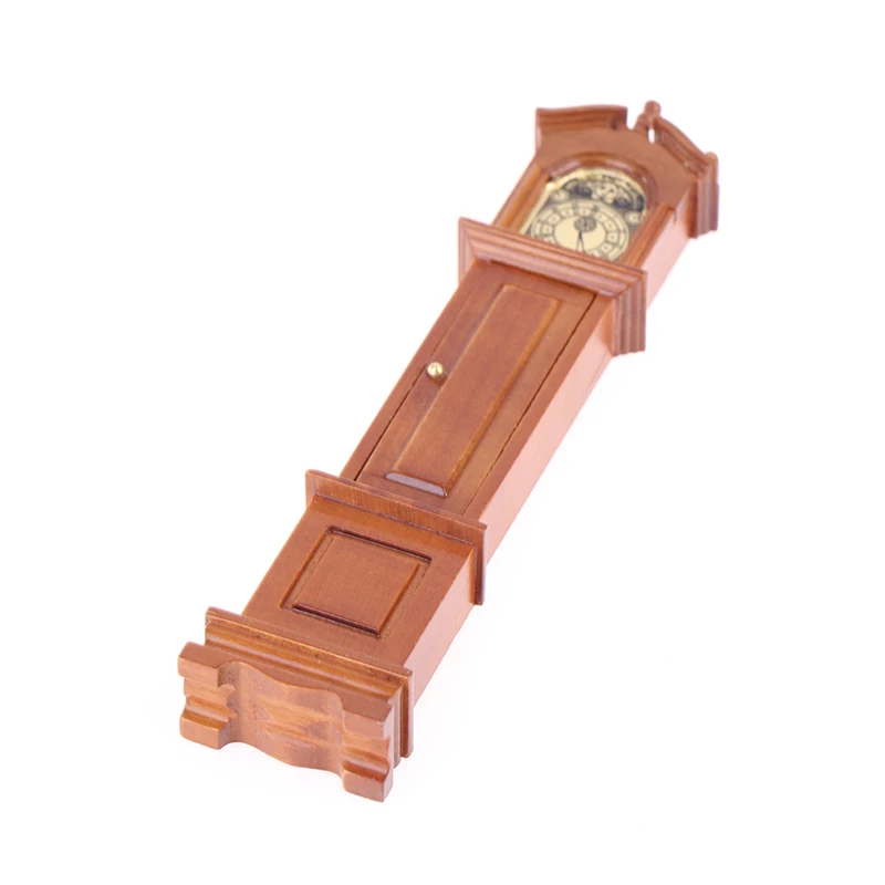 1:12 Dollhouse Miniature Wood Floor Clock Grandfather Clock Doll Furniture Model