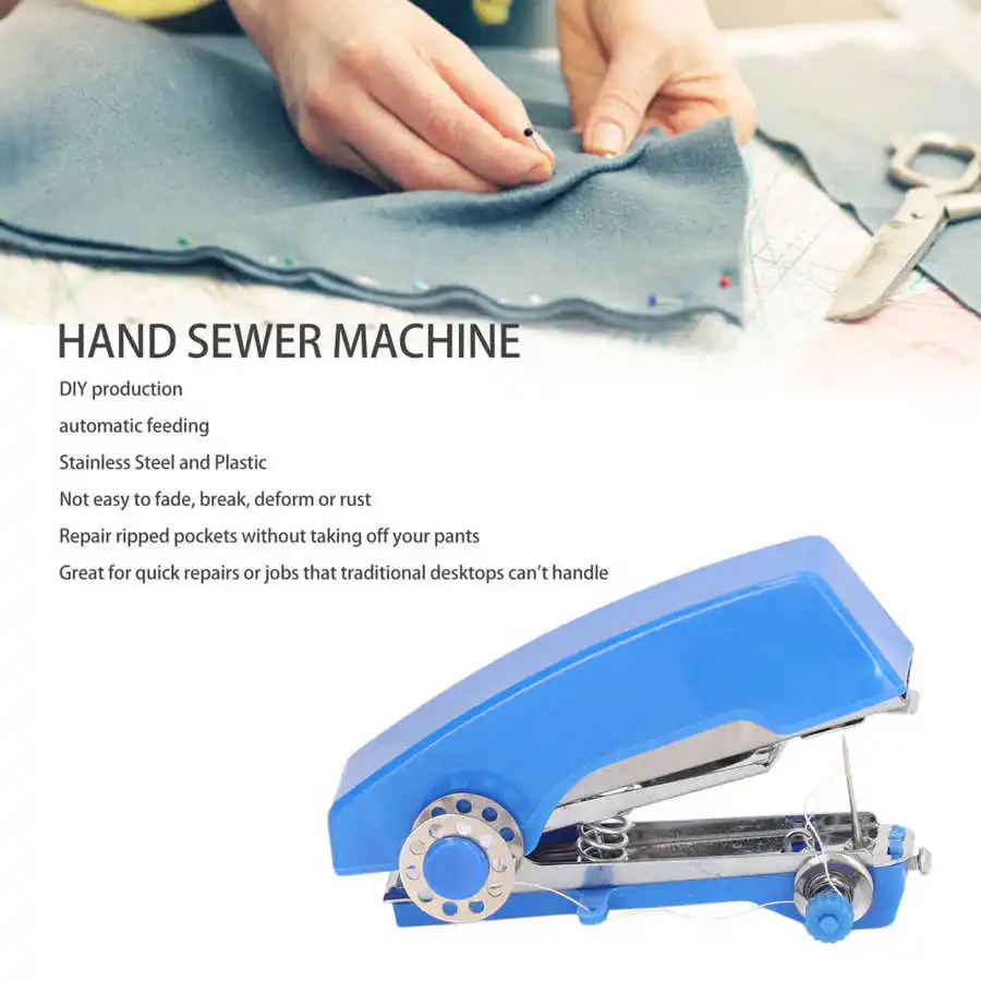 Handheld Sewing Machine Manual Portable Stapler Mini Sewer Machine Hand  Stitcher Needlework Tool for DIY Crafts