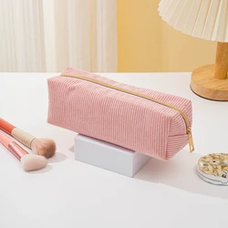 Versatile Solid Color Large Capacity Stationery Organizer Bag (Pink)