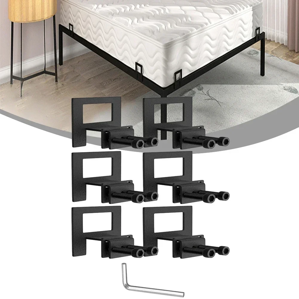 6pcs Bed Frame Mattress Stop Asjustables Bed Non-Slip Brackets Prevent Sliding Holder Retainers Bar Sliding Stopper Tool