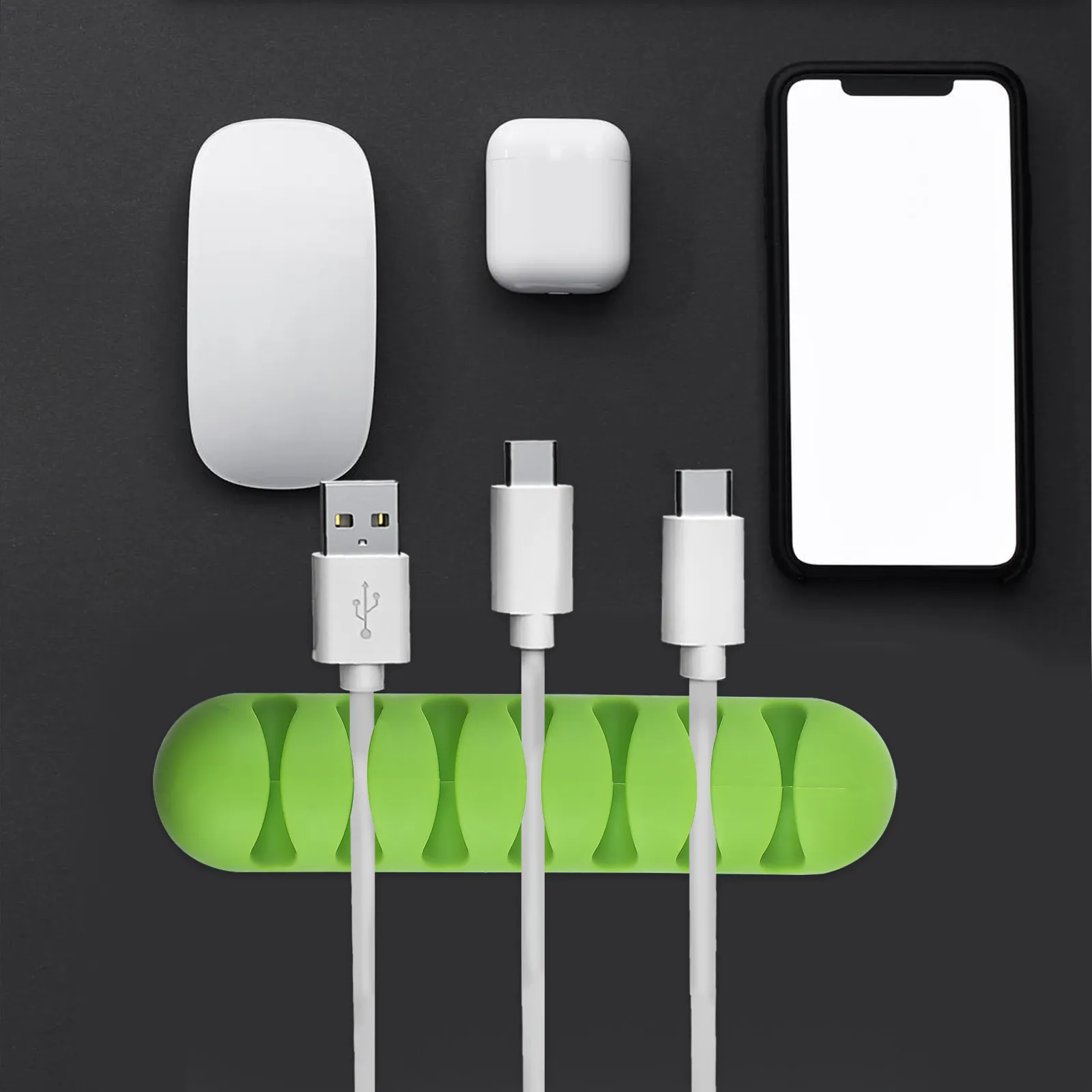 4Pcs 접착식 케이블 정리기 데스크탑 와이어 홀더 사무실 홈 데스크 코드 관리 고정 클립