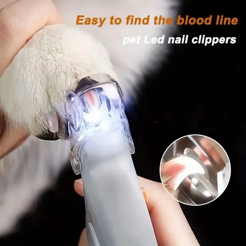 Pet Nail Clipper LED Light Dog Cat Special Nail Clipper Multifunction Trimmer Pet Cleaning Grooming Supplies pet nail clipper 2938317