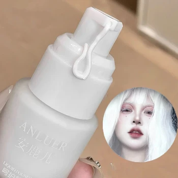 Fondotinta Liquido Bianco, Correttore Opaco a Copertura Totale, Trucco Viso Impermeabile e Controllo Oleosità per Cosplay, Halloween, Palcoscenico