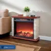 LifePro 1500Watt Electric Infrared Quartz Fireplace Heater for Indoor Use with 3Heating Elements and Remote Faux Stone &Oak Wood 5