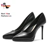 Classic Women Shoes 2024 New Spring And Autumn 10CM Fashion Pointed Toe High Heels 2CM Platform Black Suede Pumps Female Zapatos 5