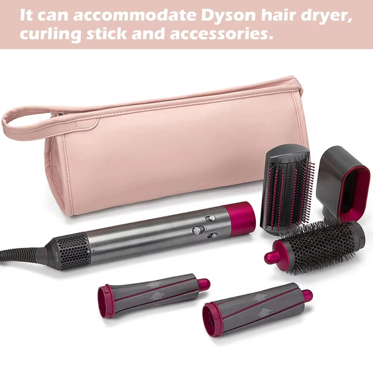 Hair Dryer Carrying Case Waterproof Hair Dryer Storage Case PU Leather Storage Bag Portable Travel for Dyson