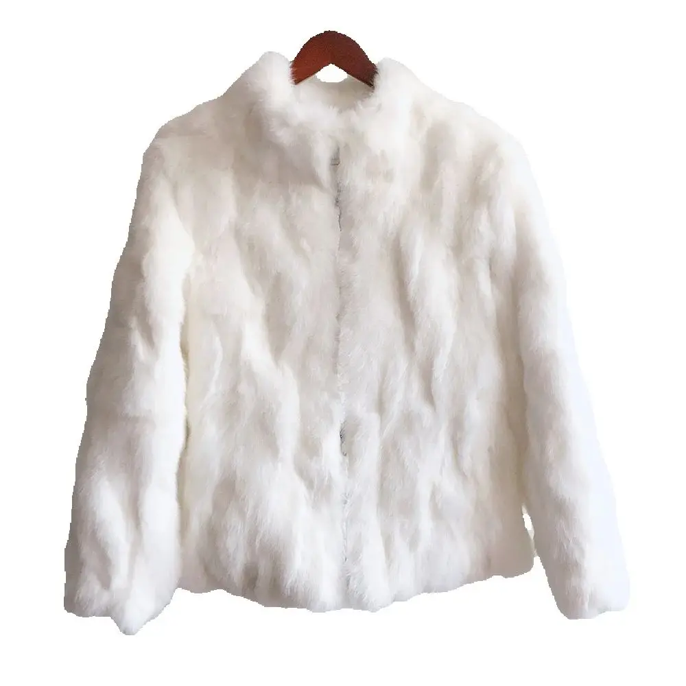 Natural Rabbit Fur Coat Women Winter Jacket Real Leather And Fur Bolero Women's Clothing Female Outerwears With 2024 Black Cold 5
