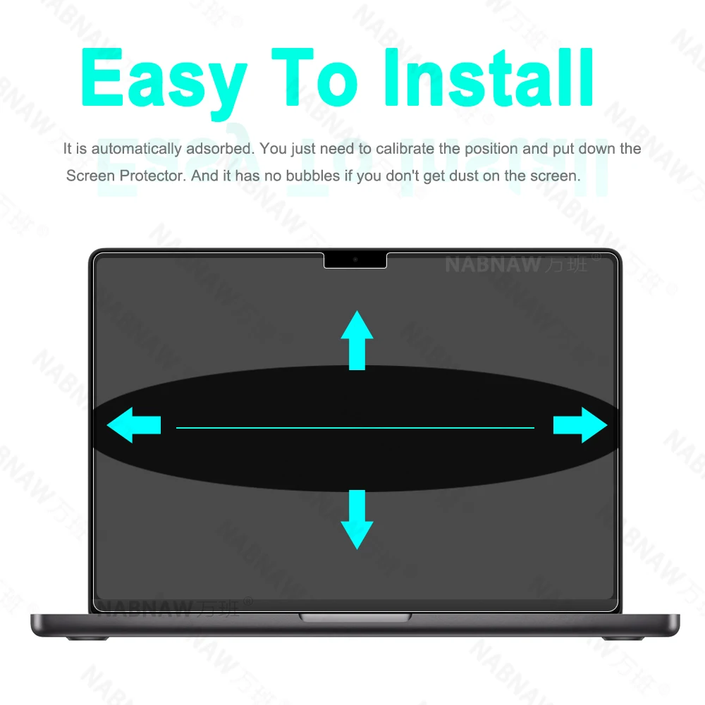 2 Pieces HD Scratch Proof Screen Protector Tempered Glass For Apple MacBook Pro 14.0 inches 2023 Laptop Protective Film 5