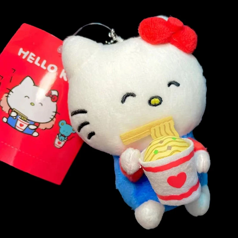 

Плюшевый кулон Hello Kitty Sanrio из мультфильма аниме уродливая Милая еда лапша КТ плюшевый брелок мягкие игрушки декоративный подарок для рюкзака