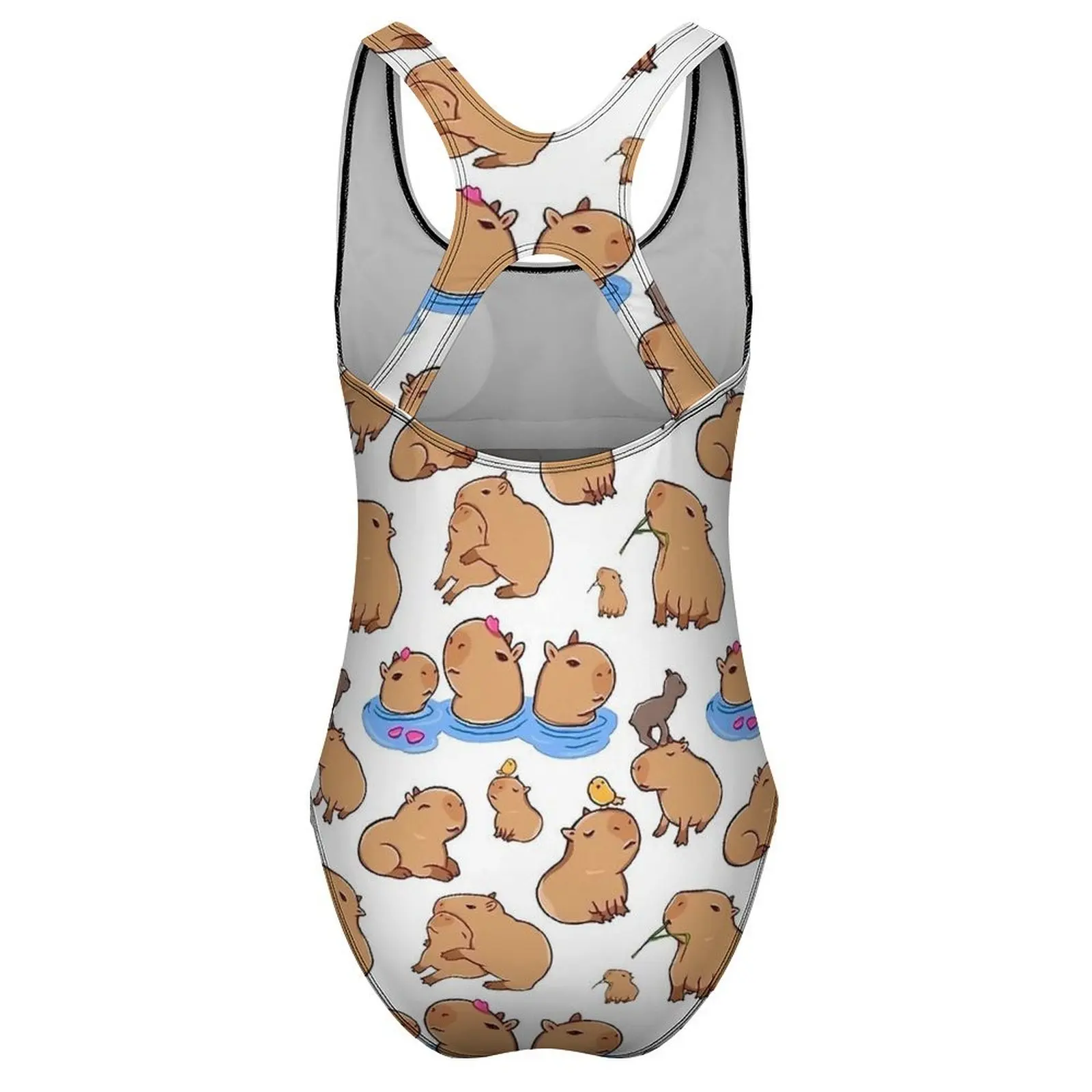 Capybara Print Swimsuit Cartoon Animal Swimwear One Piece Surfing Swimsuits Bathing Suits Lady Push Up Sexy Beach Outfits