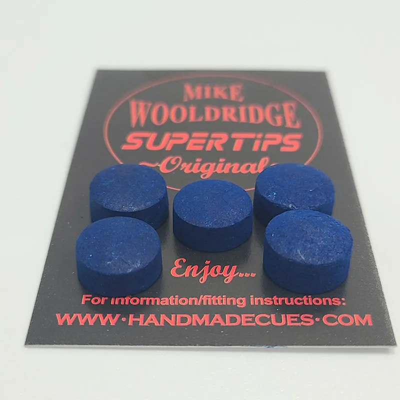5pcs 10mm Blue snooker cue tips Mike Wooldridge tips Pool Black 8 ball arm cue tips Billiard accessories