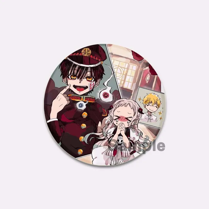 Set De 4 Badges Métal Hanako Kun - 58 Mm - Figurines Anime Toilet Bound - Pour Cosplay, Sac, Veste - Accessoire Fan - 8