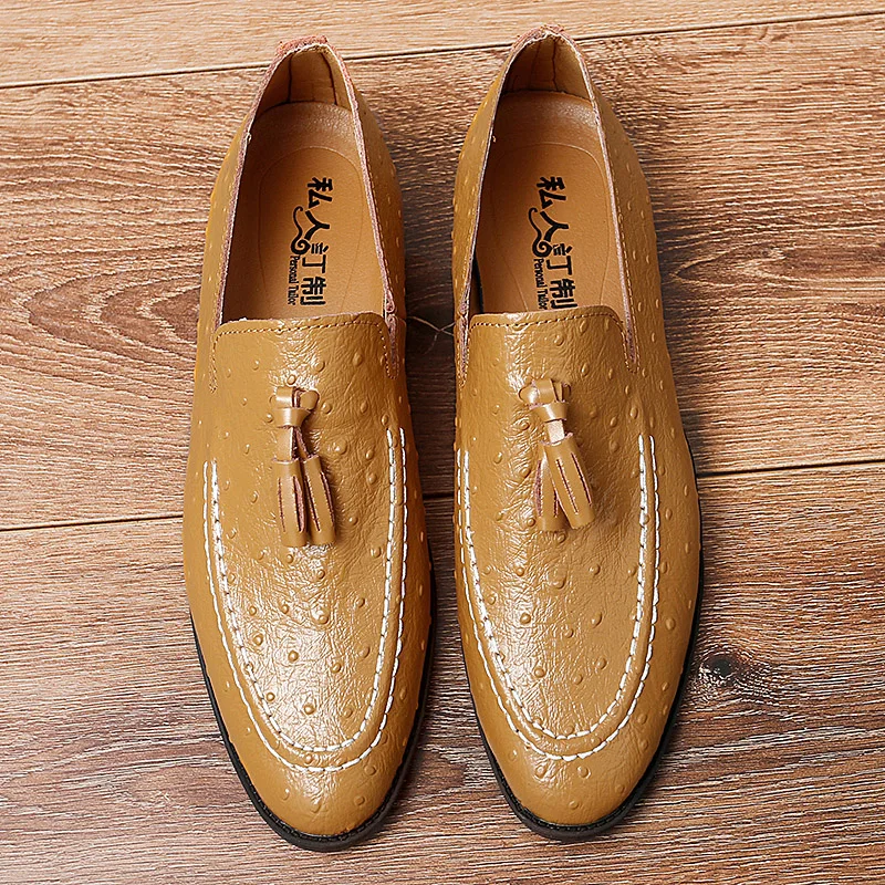 Brand White Tassel Men's Leather Shoes Casual Moccasin Homme Men's Oxford Shoes Flat Men's Boat Shoes Business Men's Loafers