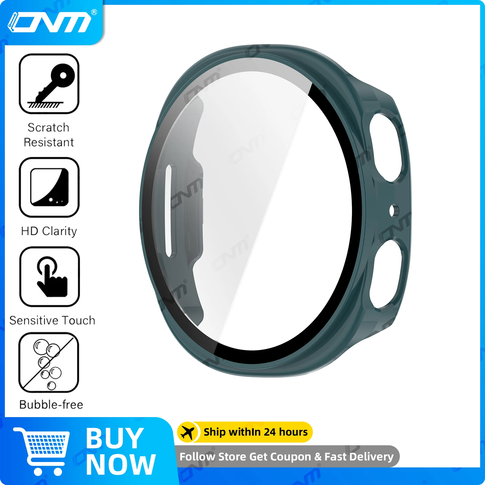 Premium Tempered Glass Screen Protector & Hard PC Bumper Case