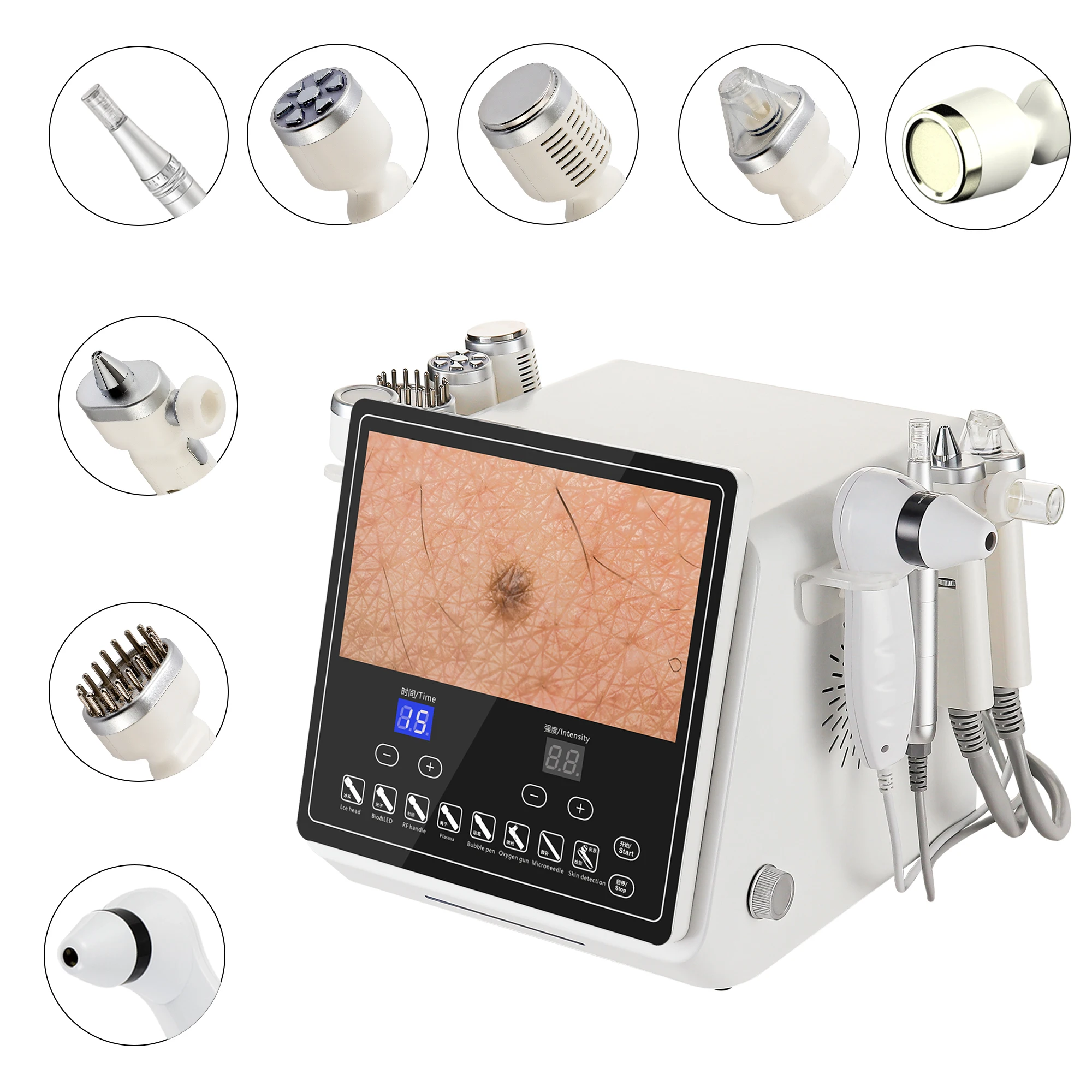 Hydro Derma Brasion Machine with High Pixel Skin Detection for Hair Scalp Pores Home Use Beauty Skin Microdermabrasion Machine