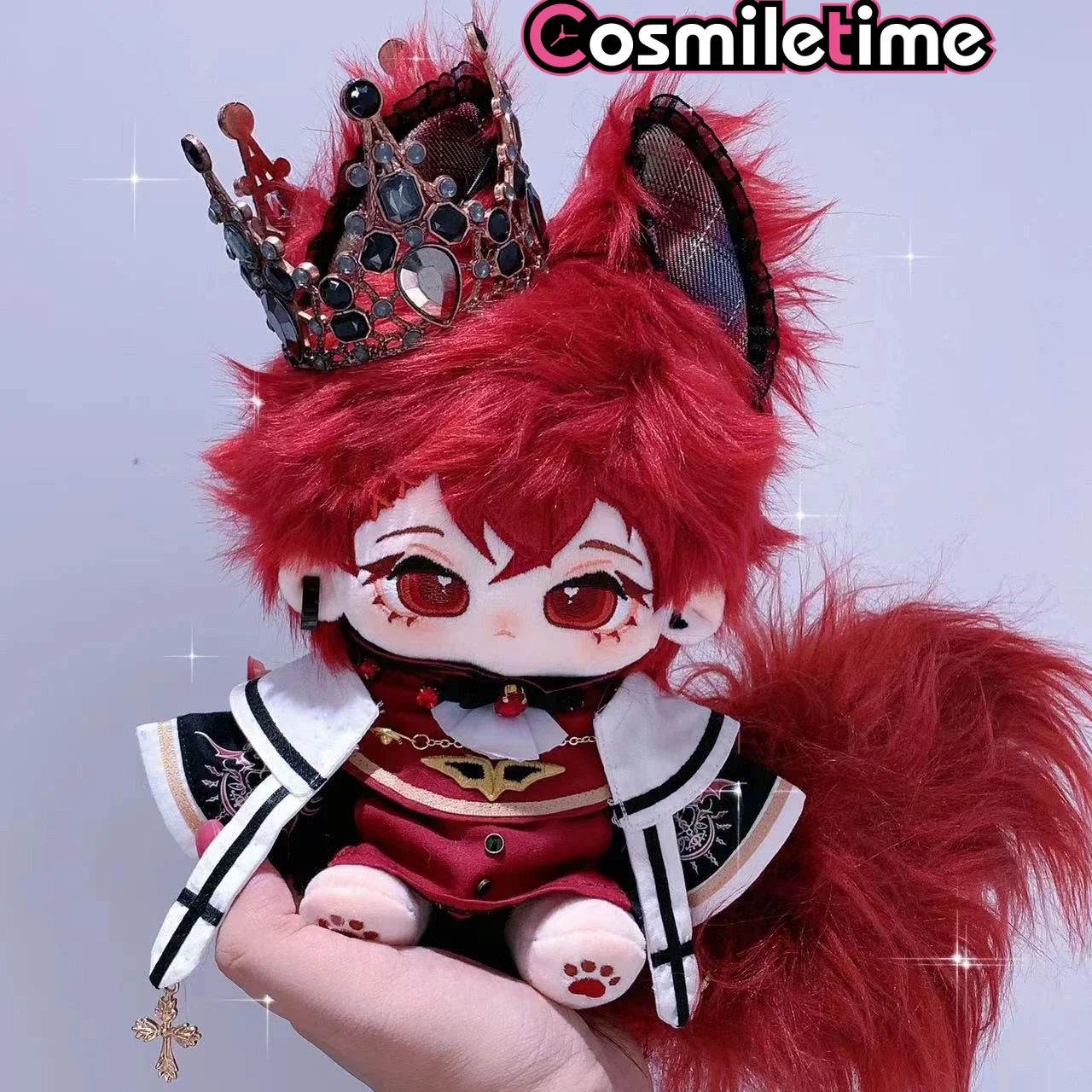

In Stock Anime Demon Red Fox Monster Beast Ears Corner Tail 20cm Lovely Plush Doll Soft Pillow Doll Toy For Kids Xmas Gifts WD