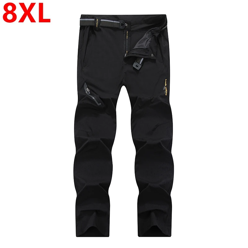 Big Size thin leisure men's elastic straight trousers lightweight breathable male quick drying 7XL 5XL tactical pants outdoor 2