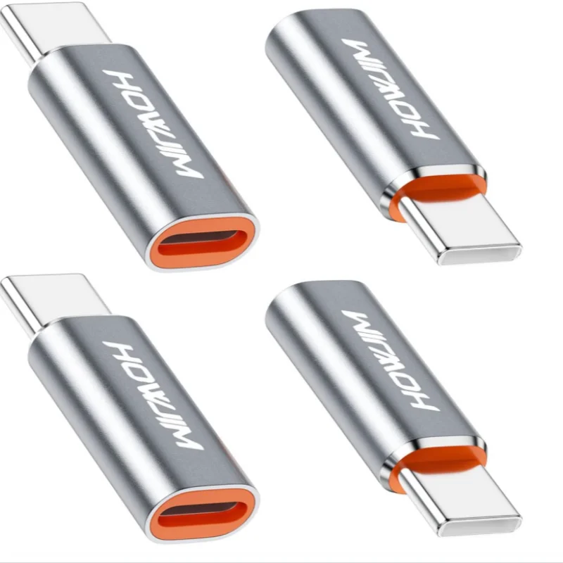 Fast Charging USB-C to Lightning Adapter Pack - 4 Count, 480Mbps Data Transfer, Charger Converter, Note: Not